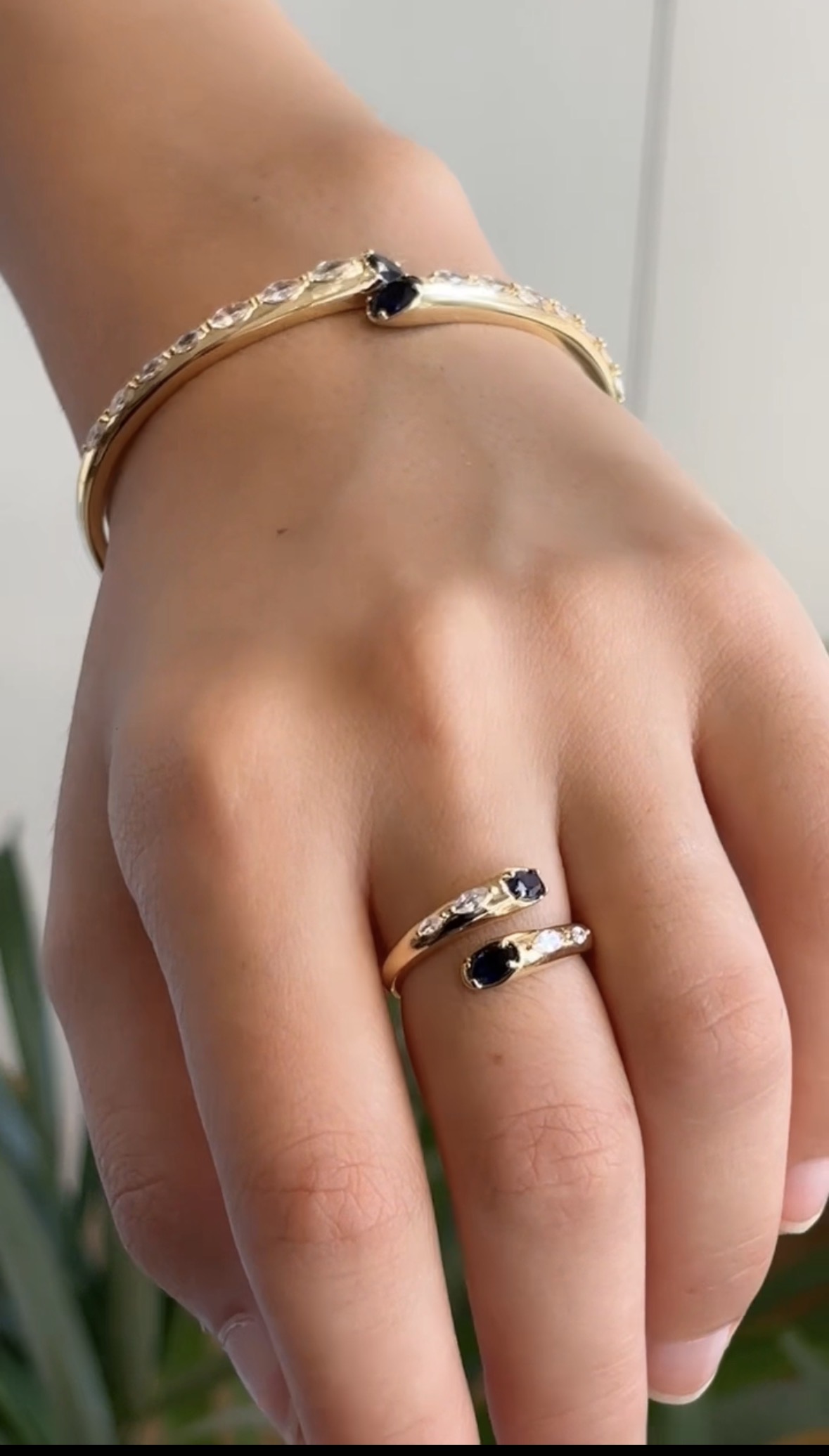 Twin Embrace Bracelet and Ring Set